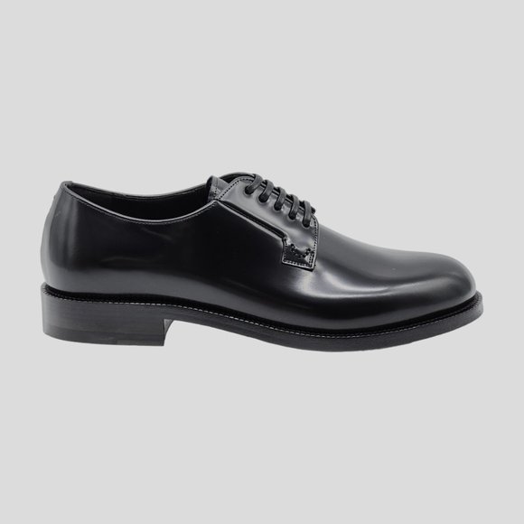 Celine Leather Lace-Up Derby Shoes Black Size 39 - Picture 2 of 8